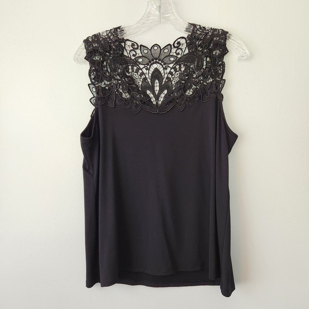 Arianne Lace Trim Tank Top Camisole Women's XXL (M/L) Feminine Coquette Delicate